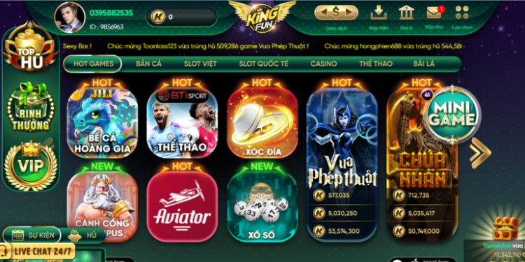 đăng nhập kingfun