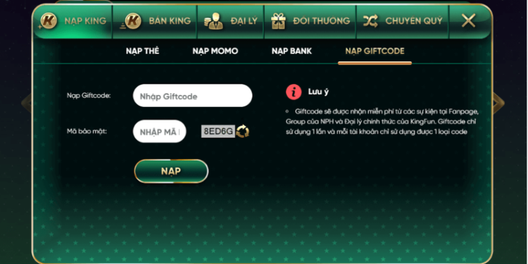 Nạp tiền kingfun thành công, miễn phí chỉ với vài bước